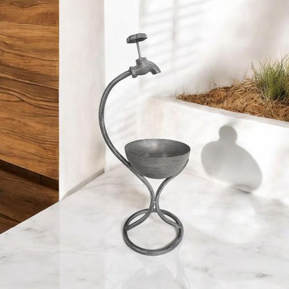 57CM GREY METAL GARDEN PLANTER