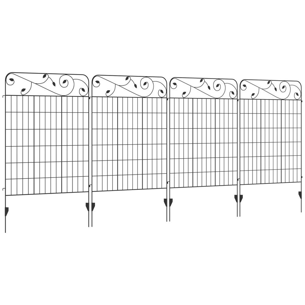 Premium 4PCs Garden Fencing Panels - Elegant Flower Bed Border Edging - Animal Barrier - High Quality