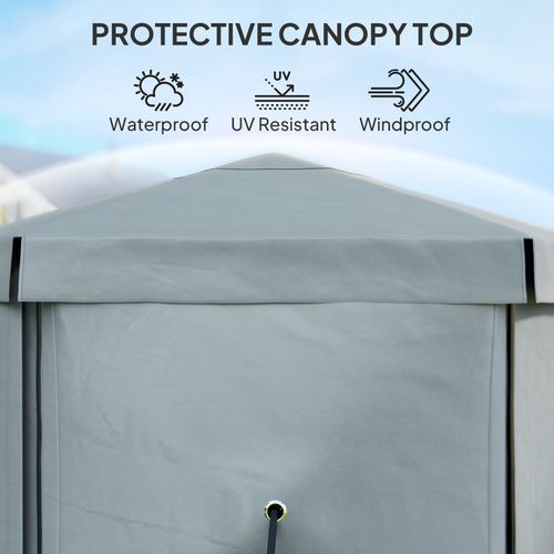 Outsunny 3 x 3(m) Hexagon Pop Up Gazebo with 5 Sides, Netting, Light Grey