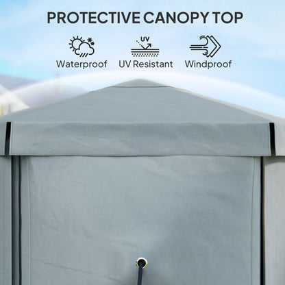 Outsunny 3 x 3(m) Hexagon Pop Up Gazebo with 5 Sides, Netting, Light Grey