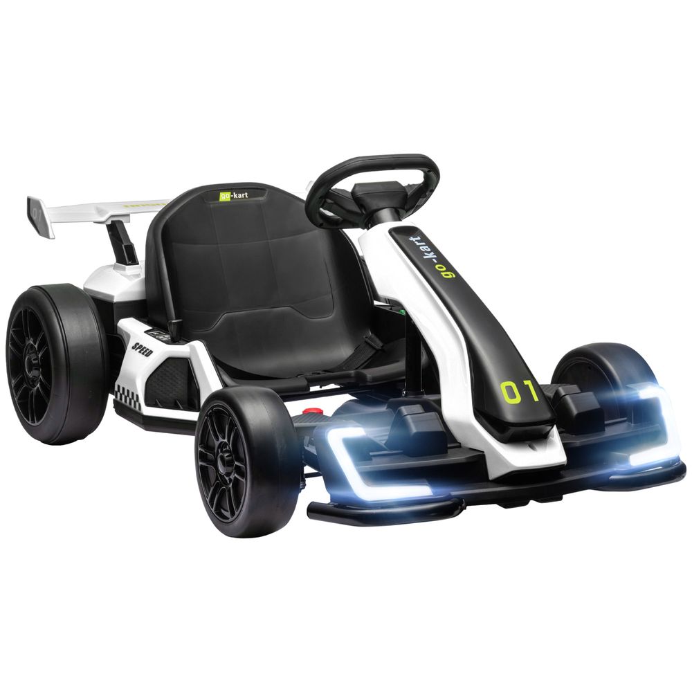 HOMCOM 24V Electric Go Kart for Kids with Adjustable Seat