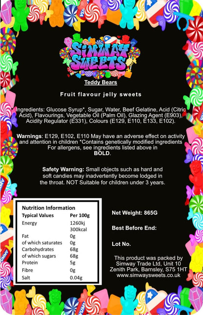 Premium Teddy Bear Gummy Jelly Sweets Gift Jar - Retro Candy Lovers, Delivered to Your Door!