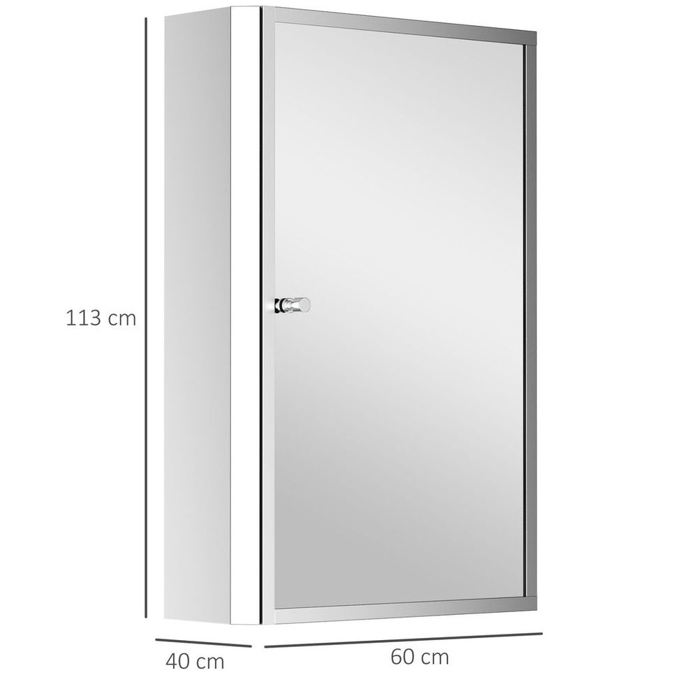 HOMCOM Mirror Cabinet: Bathroom Storage, Stainless Steel Wall Mount - High Quality & Stylish