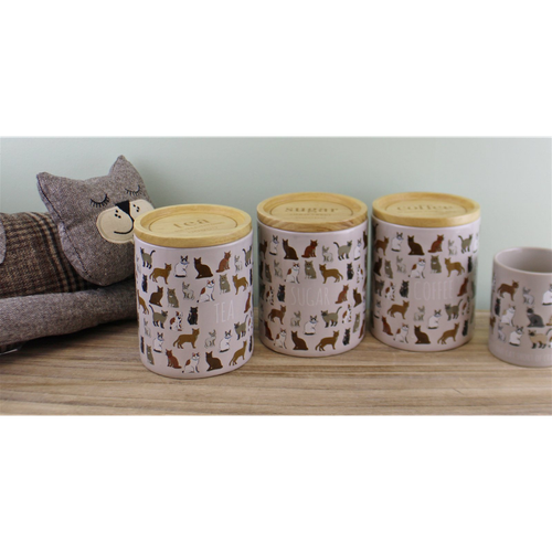 Ceramic Cat Design Tea,Coffee & Sugar Canisters