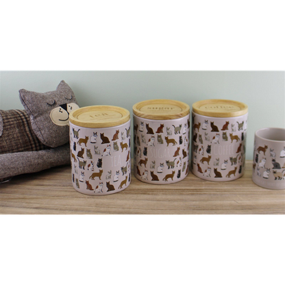 Ceramic Cat Design Tea,Coffee & Sugar Canisters