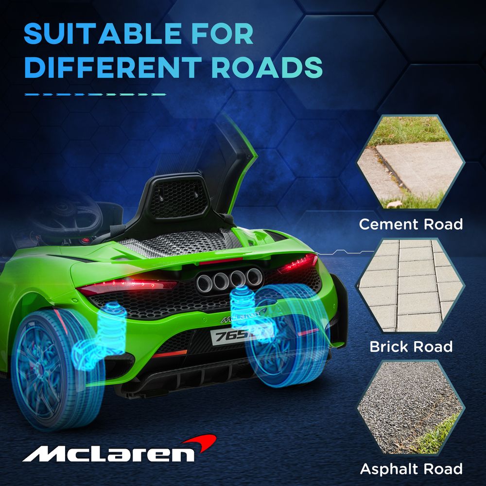 AIYAPLAY McLaren 765LT Licensed 12V Kids Ride on Car w/ MP3 Music