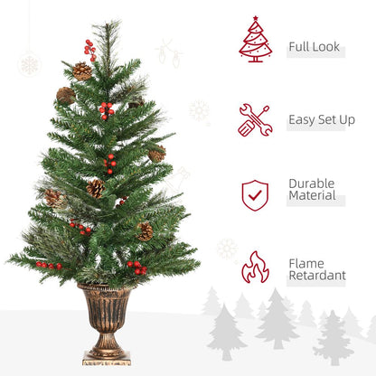 HOMCOM 2 Pieces Set 3Ft Artificial Christmas Trees: Double the Beauty, Decor