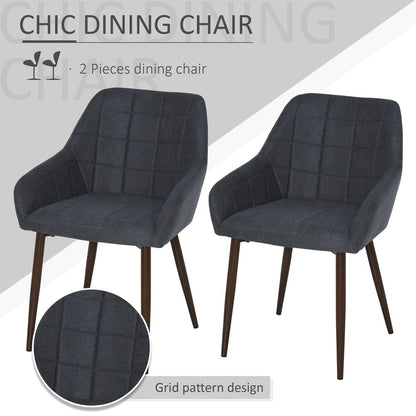 HOMCOM Dining Chair: Stylish, Padded, Metal Leg - Home & Office