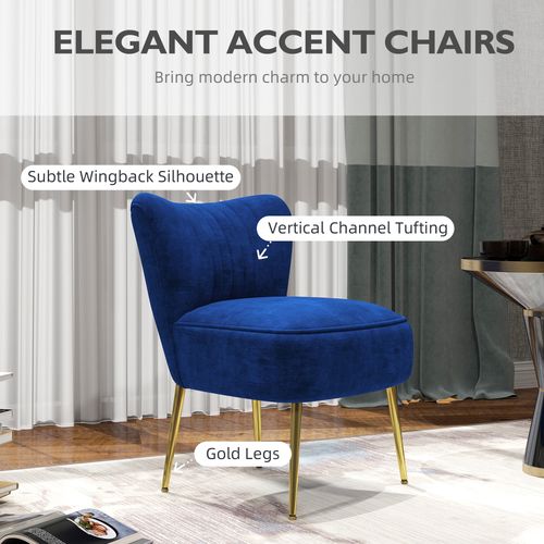 HOMCOM Accent Chair Wingback Armless Chair for Bedroom