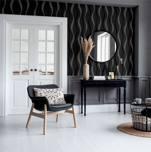 Ribbon Geo Black sw12 wallpaper