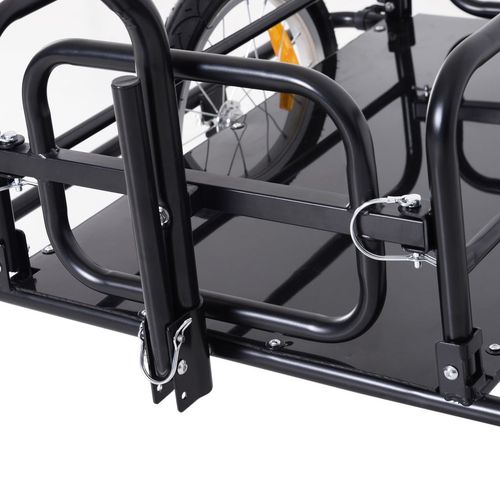 Folding Bicycle Cargo Storage Cart and Luggage Trailer with Hitch HOMCOM