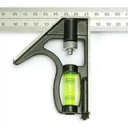 300mm (12") Adjustable Engineers Combination Try Square Set Right Angle Ruler UK