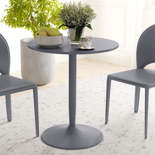 HOMCOM Round Dining Table w/ Steel Base, Non-slip Pad for Living Room