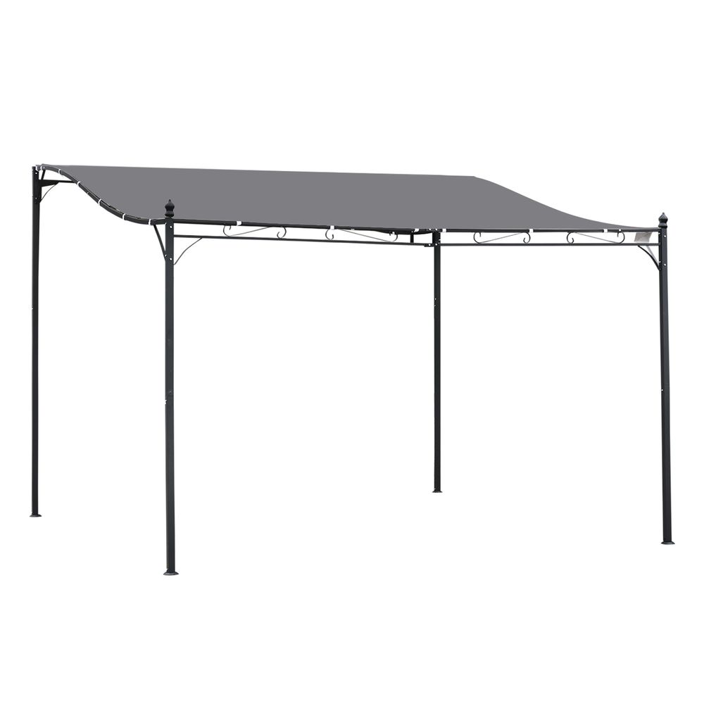 Premium Metal Wall Gazebo | Grey | 4x3 M Canopy | Best Quality