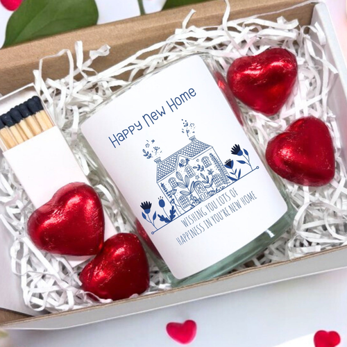 Happy New Home Candle Gift Set | New Home Hamper | New Home candle Gift Box | House Warming Gift | Couples New Home Gift | UK