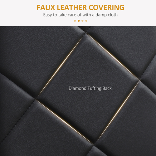 HOMCOM 4-Pieces Dining Chairs, Faux Leather Kitchen Chairs, Black