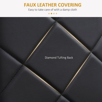 HOMCOM 4-Pieces Dining Chairs, Faux Leather Kitchen Chairs, Black