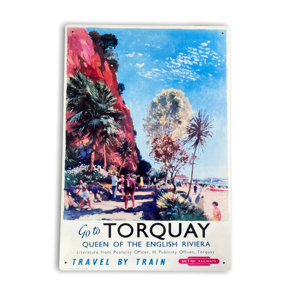 Authentic Reproduction British Railways Sign - Torquay Queen Of The English Riviera
