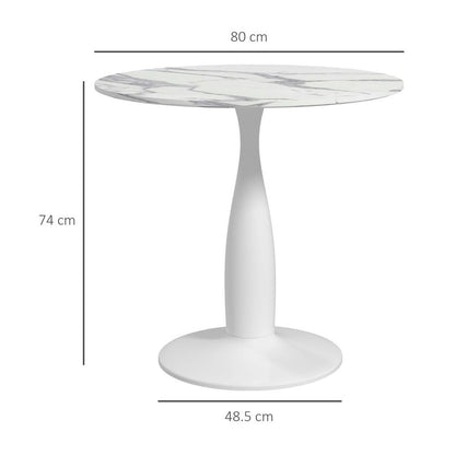 HOMCOM Round Dining Table with Steel Base for Living Room, Dining Room