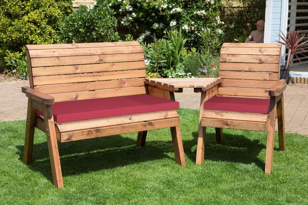 Charles Taylor Three Seater Companion Set with Angled Tray - Handcrafted in Britain, Rustproof, Rot Free - 10 Year Guarantee