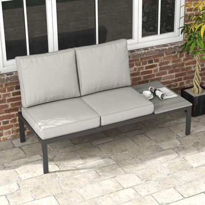 Premium Outsunny 2-Seater Outdoor Seat Cushion Set - High Quality, Light Grey