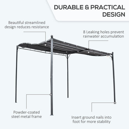 Premium Outdoor Pergola Gazebo - 3x3m, Metal Frame, Grey