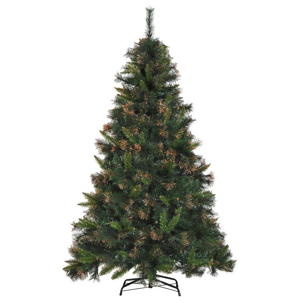 HOMCOM 6FT Pre-Lit Christmas Tree Artificial Spruce Tree Holiday Decor Stand