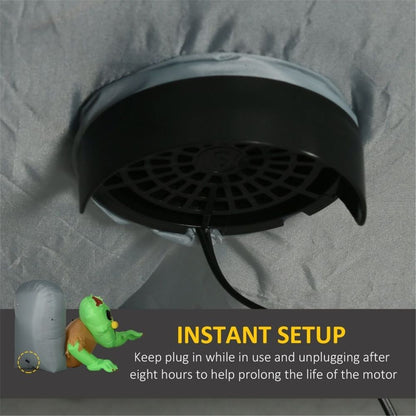 Halloween Decoration Green Ghost with an eye dropping out, climbing from a tombstone