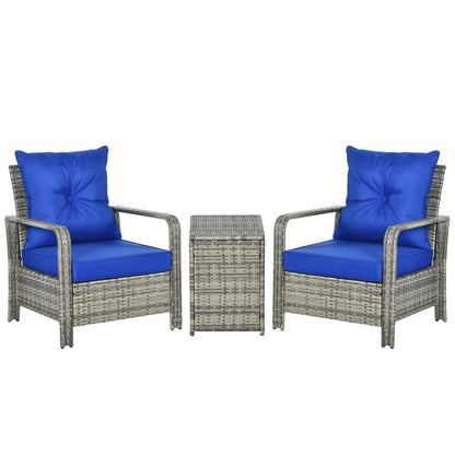 High-Quality 3-Piece PE Rattan Garden Sofa Set - Grey