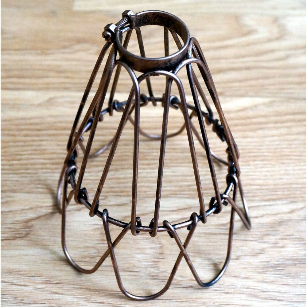 Vintage Industrial Metal Wire Cage Wall Lamp Guard Retro Light Shade Protection