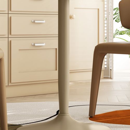 HOMCOM Round Dining Table w/ Steel Base, Non-slip Pad for Living Room