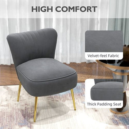 HOMCOM Accent Chair Wingback Armless Chair for Bedroom