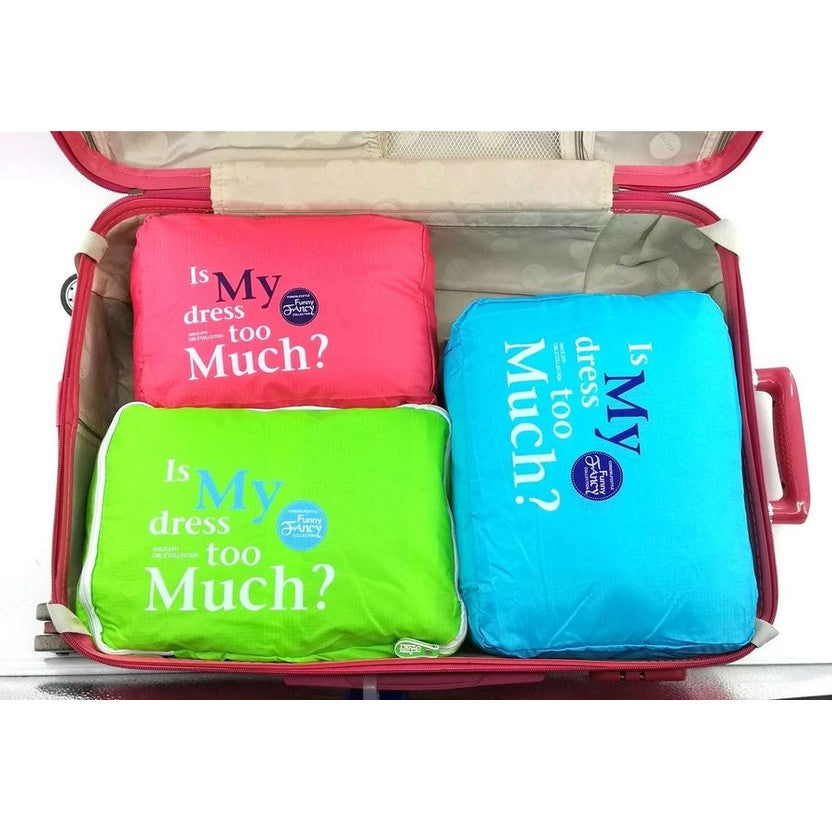 [Green] 5PC Travel Essential Bag-in-Bag Travel Luggage Organizer Storage Handle Bag Pouch Set