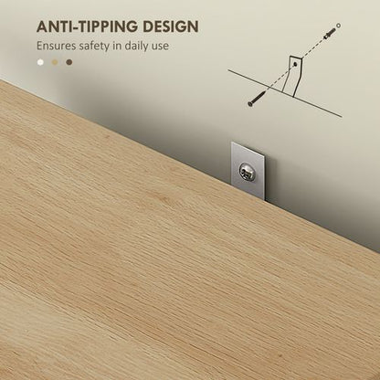 HOMCOM Slim Bathroom Storage Unit, Bathroom Cabinet with Doors, White