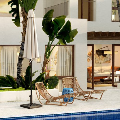 Outsunny Parasol Base 15kg Garden Umbrella Stand with Cut-Out Design, Black