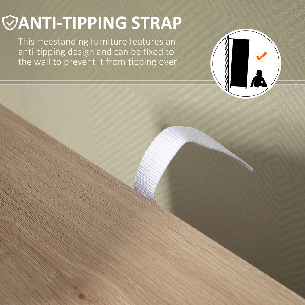 HOMCOM Bathroom Cabinet - 4 Drawers & Door Cupboard - Natural