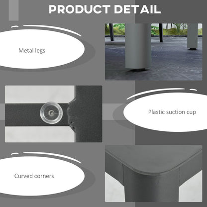 Outsunny Outdoor Dining Table for 6 - Glass Top, Aluminium Frame, Grey