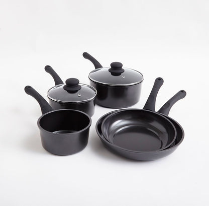 Cermalon 5pc Black Carbon Steel Cookware Set - Non-Stick, Dishwasher Safe, Induction Ready