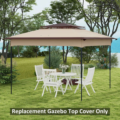 Premium Outsunny Gazebo Cover - 3.25mx3.25m, 2-Tier, 30+ UV Protection, Beige