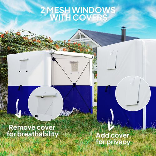 Outsunny 2 x 2m Pop Up Gazebo with Sides Easy up Party Tent, Blue