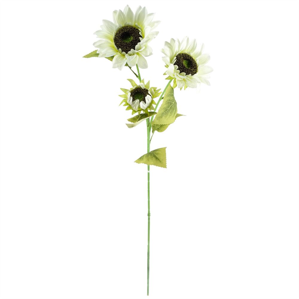 Pack of 6 x 88cm White Artificial Sunflower - 18 heads