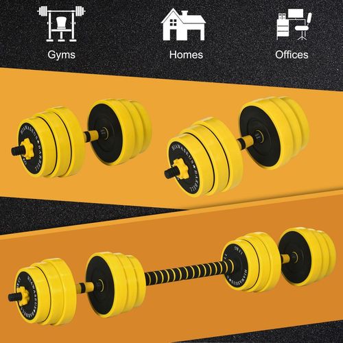 25KG Barbell & Dumbbell Set Fitness Exercise Home Gym Plate Bar HOMCOM