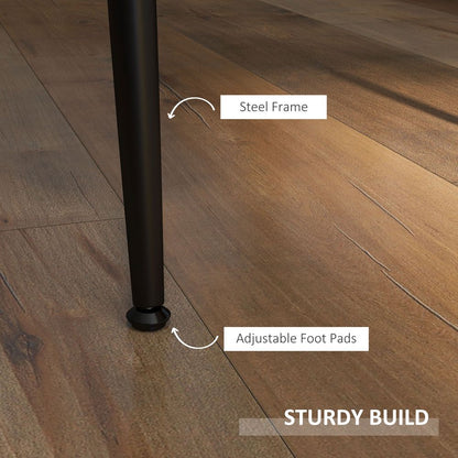 HOMCOM Modern Dining Chairs Set of 2 with Padded Seat and Steel Legs, Dark Grey