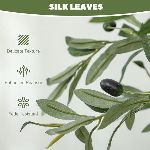 HOMCOM Indoor Artificial Plant, Faux Potted Silk Olive Tree, 150cm