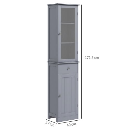 kleankin Storage Cabinet Organizer Tower with Shelves & Drawer