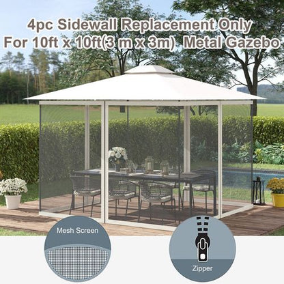Four-Panel Gazebo Replacement Screen - Durable Polyester Mesh Protection