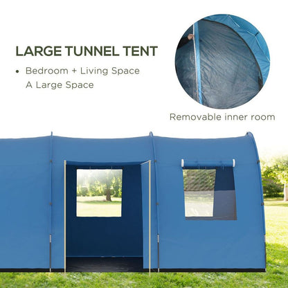 High-Quality 5-6 Man Family Tent with Two Rooms, Floor & Carry Bag