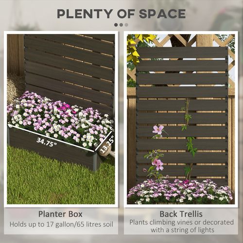 Outsunny Raised Garden Bed with Trellis Standing Patio Planter Box Black