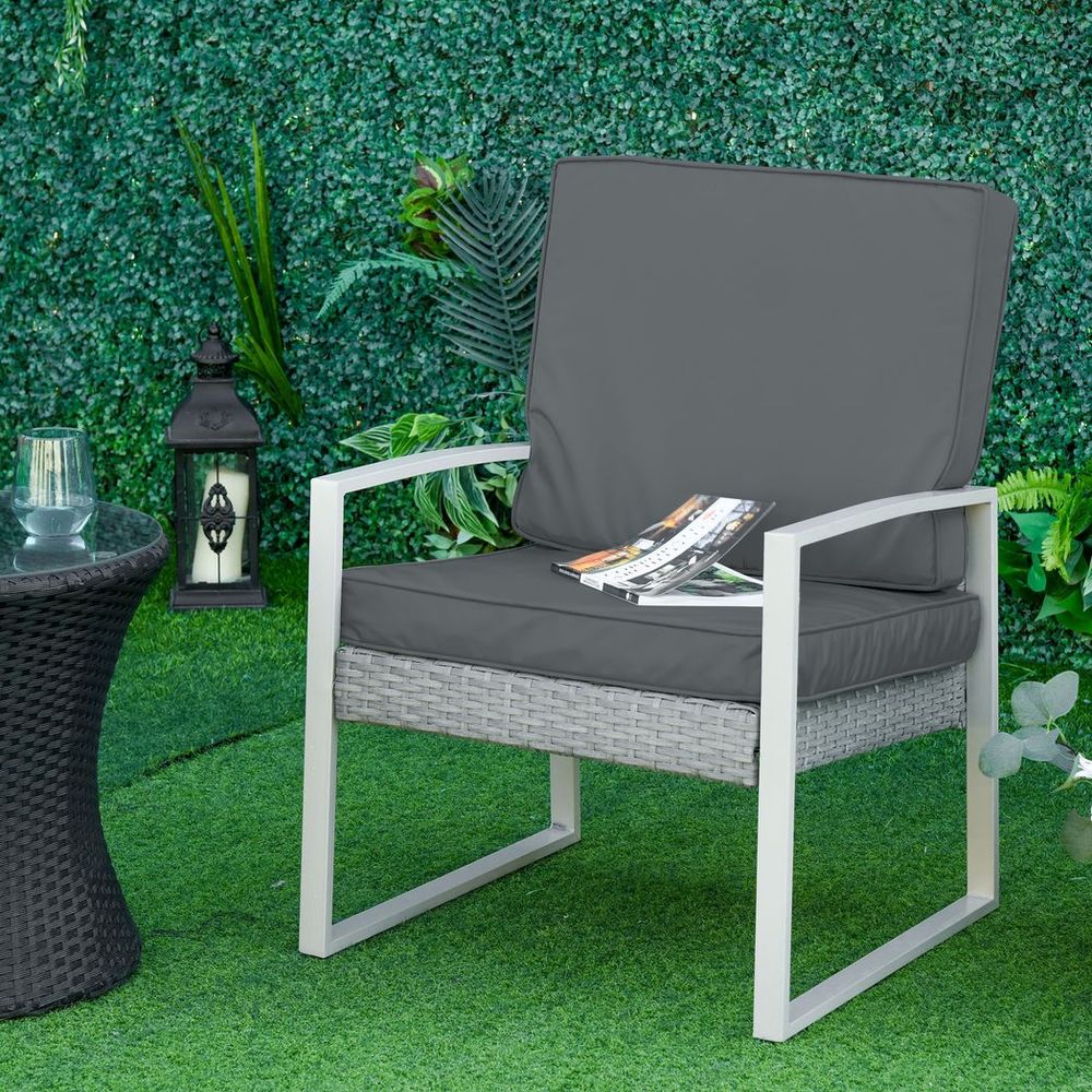 Premium Dark Grey Outdoor Seat & Back Cushion Set for Ultimate Comfort