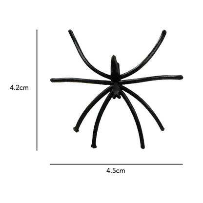 PACK OF 2 Pack of 24 Spooky Black Plastic Spiders 5cm Halloween Party Novelty Decorations